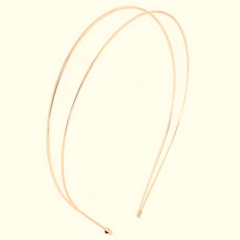 Minimal Double Wire Metal Headband - Gold