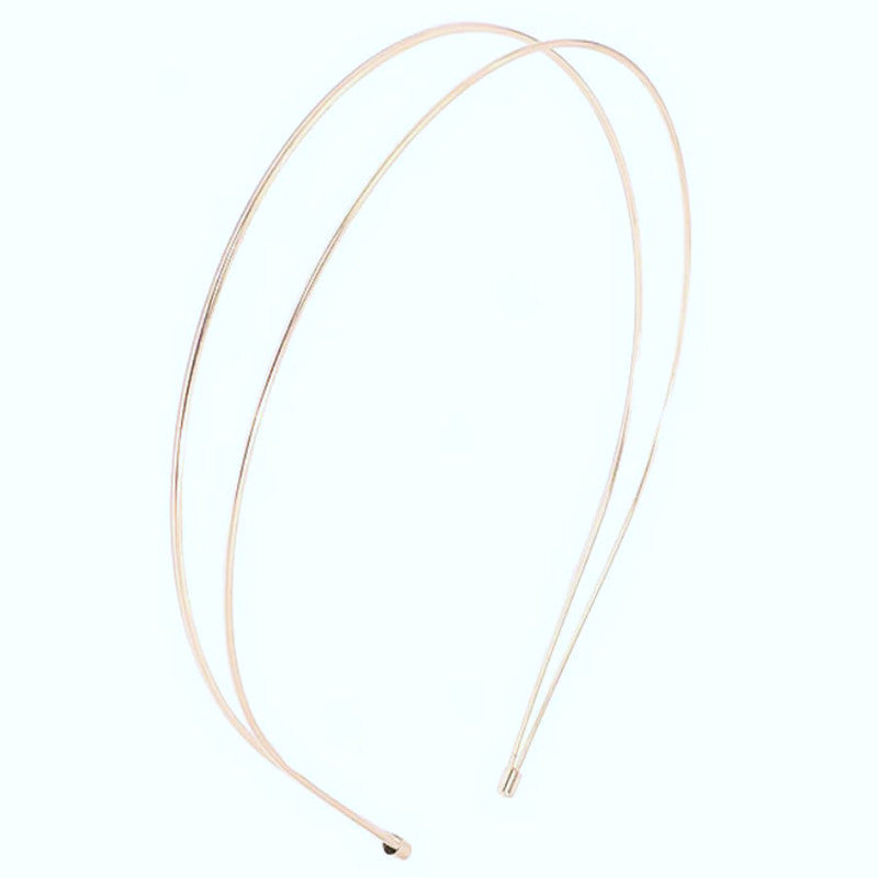 Minimal Double Wire Metal Headband - RoseGold