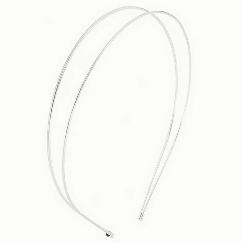 Minimal Double Wire Metal Headband - Silver