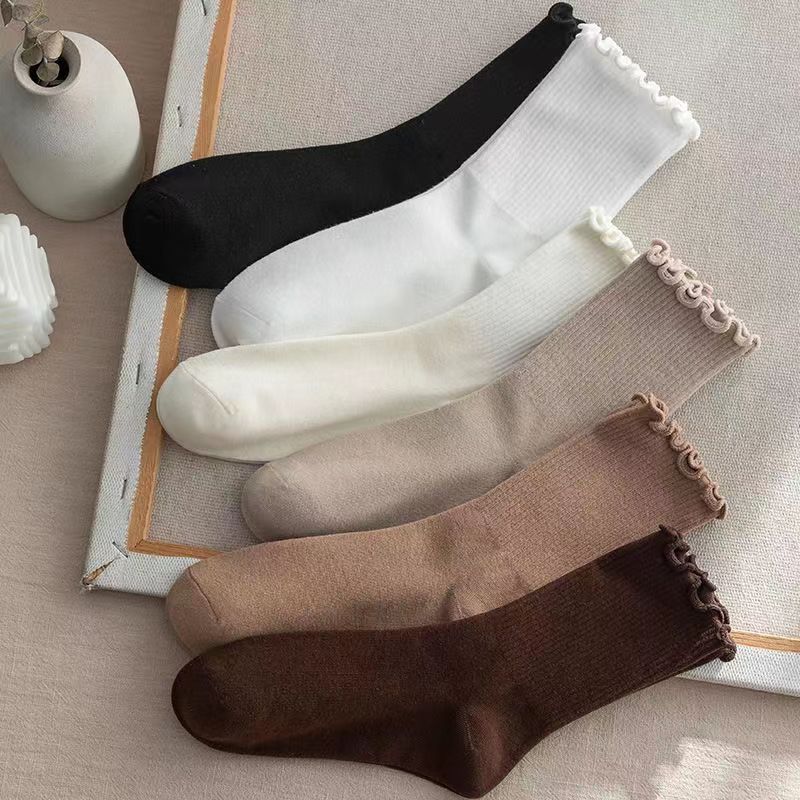 Lettuce Trim Ribbed Crew Socks - view 2