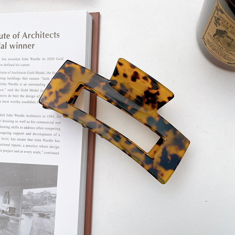 Marbled Acetate Oversized Rectangle Claw Clip - Color_01