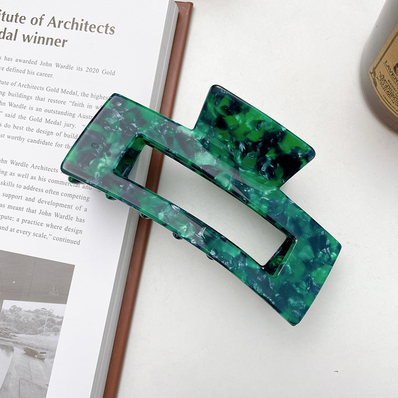 Marbled Acetate Oversized Rectangle Claw Clip - Color_06