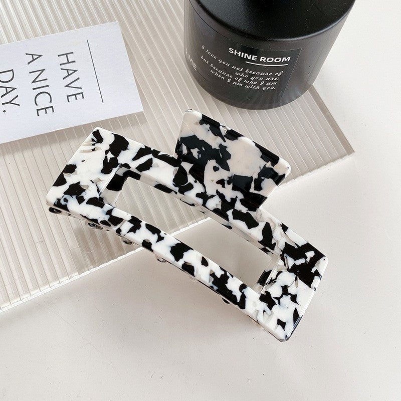 Marbled Acetate Oversized Rectangle Claw Clip - Color_07
