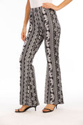 Vintage Print High Waist Flare Pants - Color_01