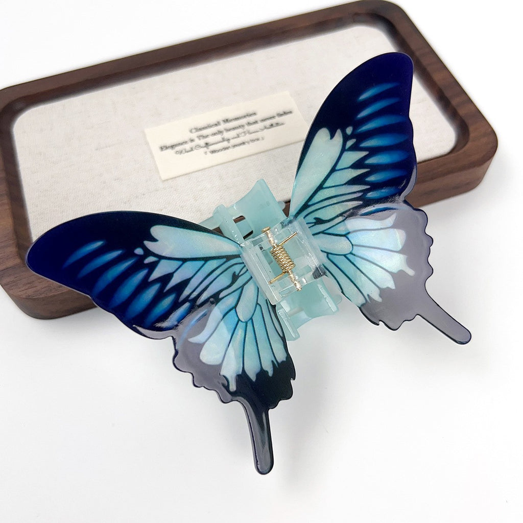 Realistic Butterfly Wing Claw Clip - Blue_01
