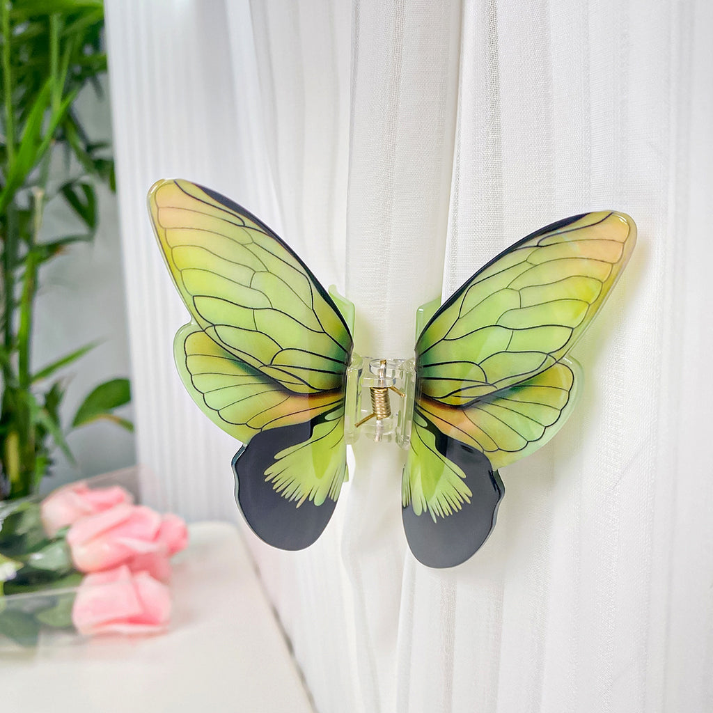 Realistic Butterfly Wing Claw Clip - Green_01