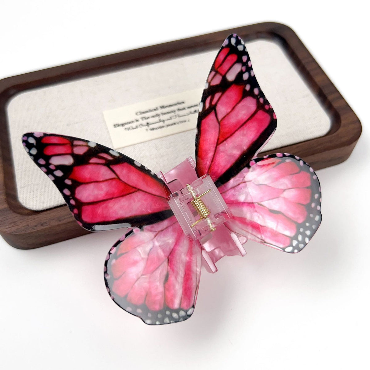 Realistic Butterfly Wing Claw Clip - Pink