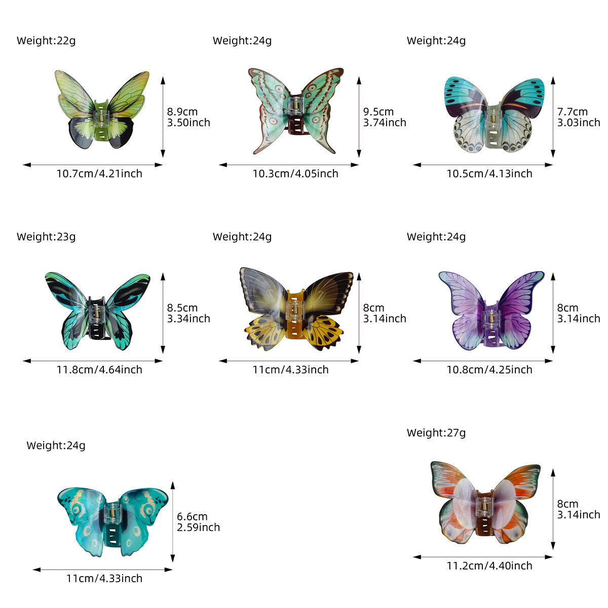 Realistic Butterfly Wing Claw Clip - view 5