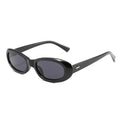Chunky Oval Cat Eye Retro Sunglasses - Black