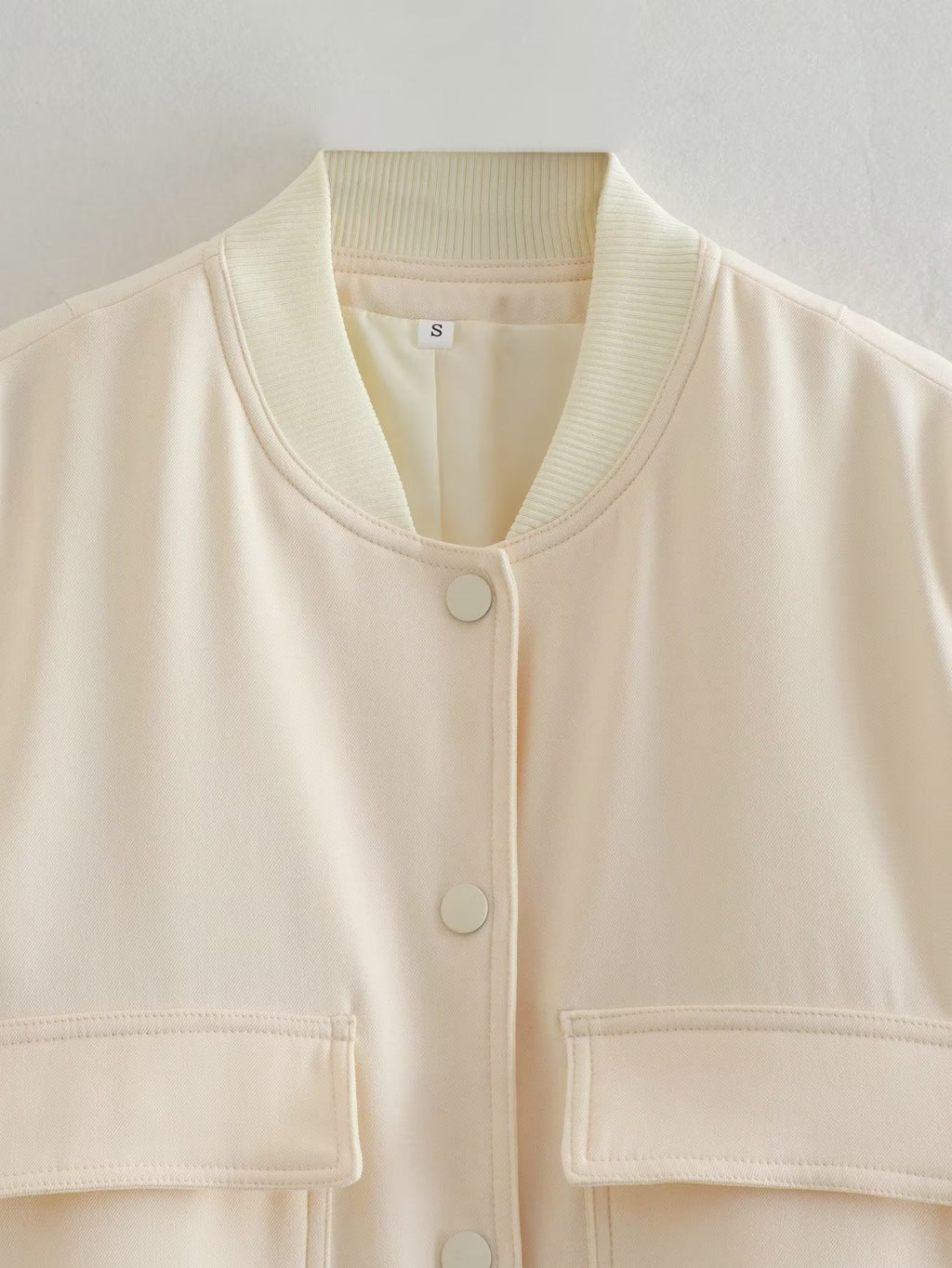 Cropped Bomber Jacket With Twin Flap Pockets - view 2