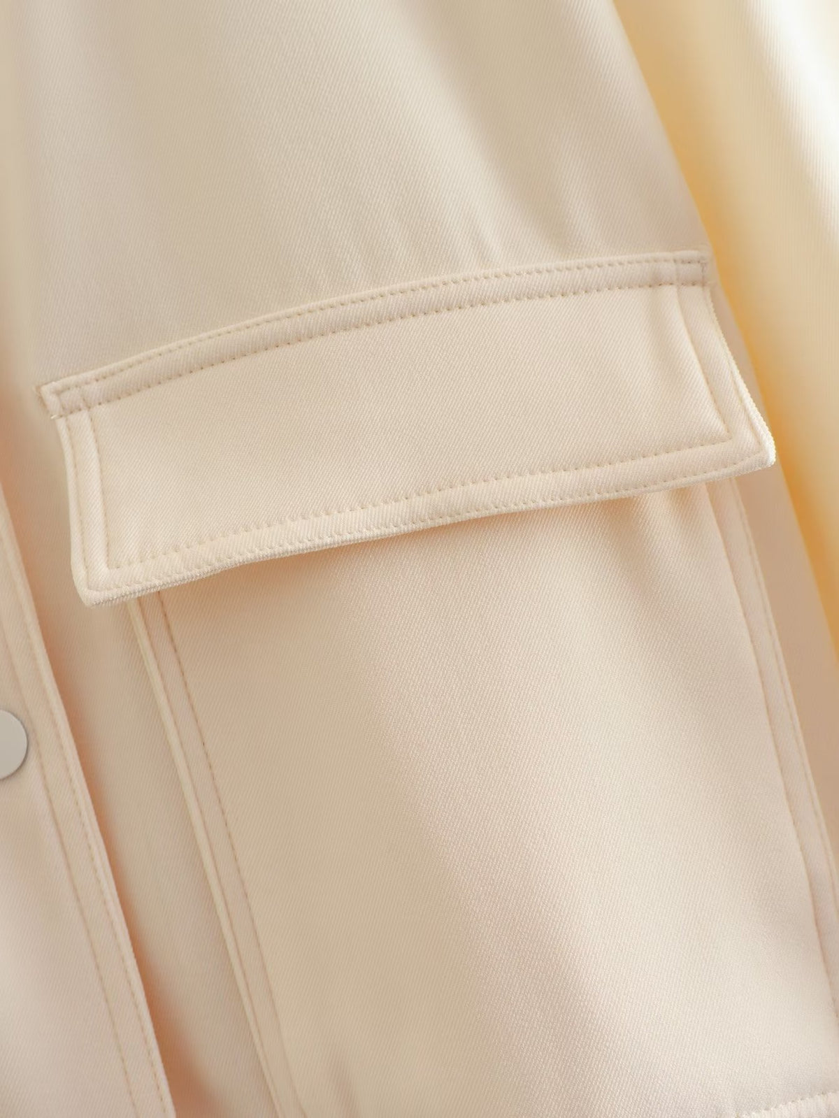 Cropped Bomber Jacket With Twin Flap Pockets - view 4