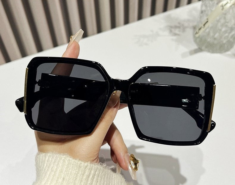 Classic Retro Square Sunglasses - Black - 2