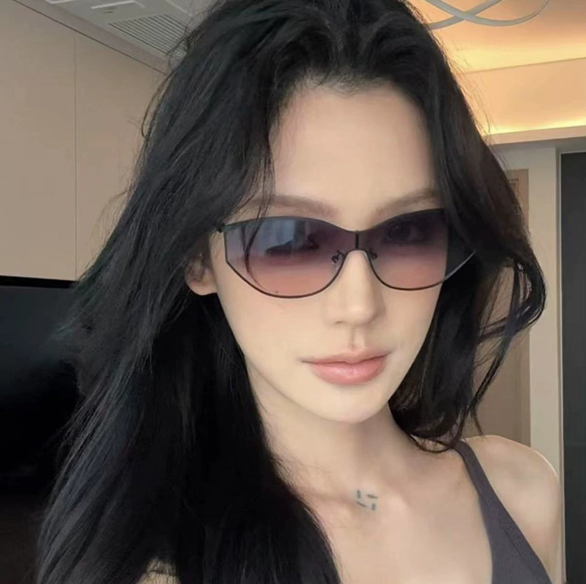 Y2K Shield Cat Eye Sunglasses - view 1