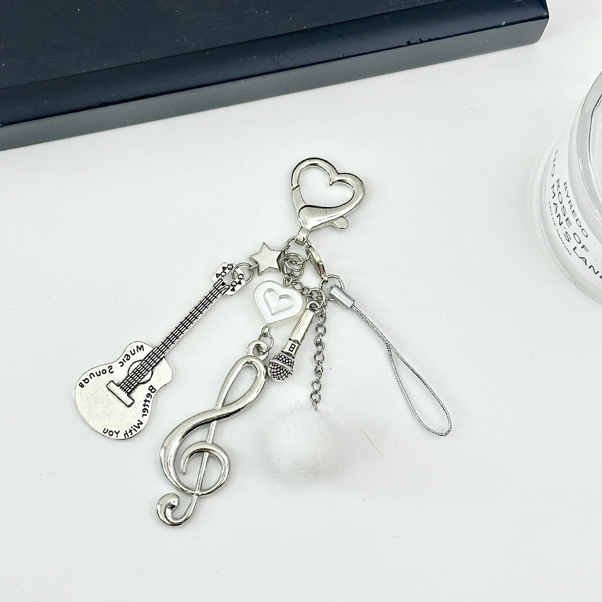 Music Lover Charm Keychain - Silvery - 2