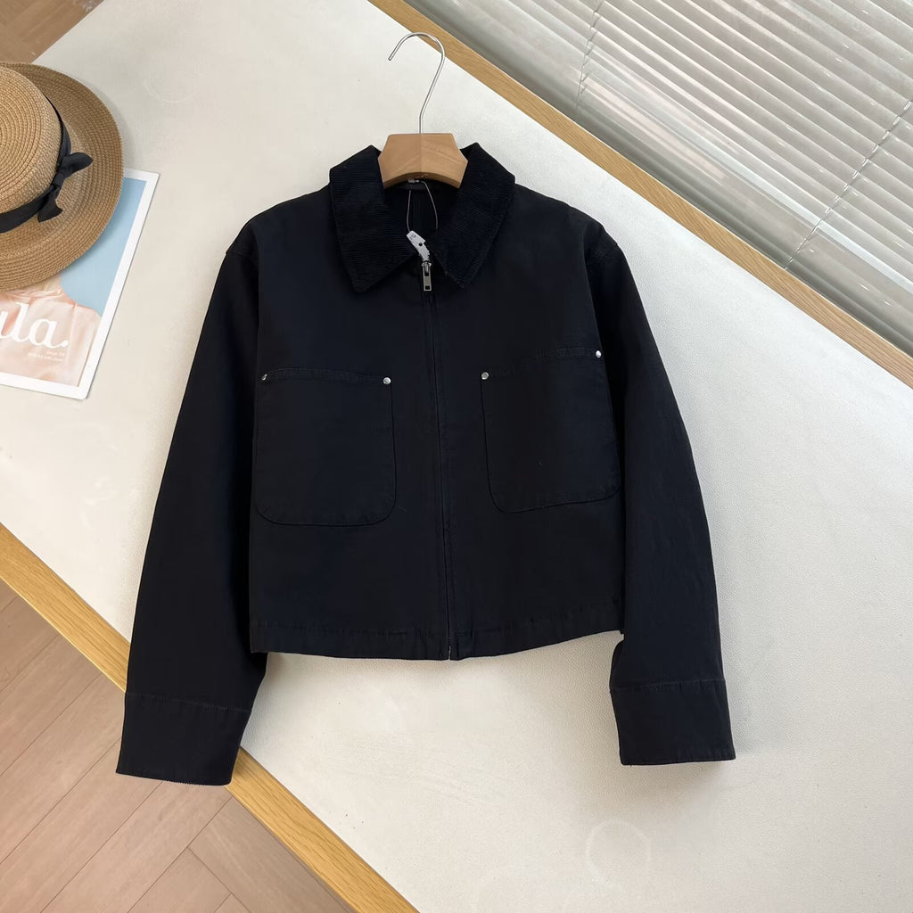 Cropped Corduroy Collar Barn Jacket - view 3