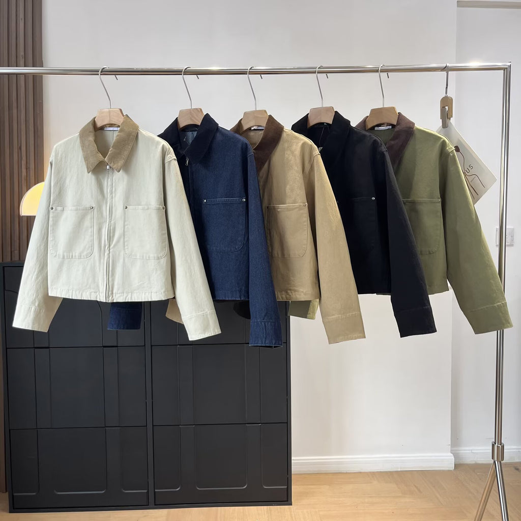 Cropped Corduroy Collar Barn Jacket - view 4