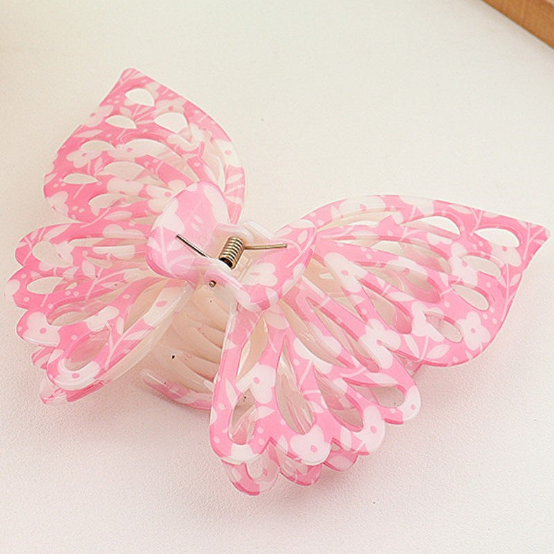 Marbled Butterfly Wing Hair Claw Clip - Pink