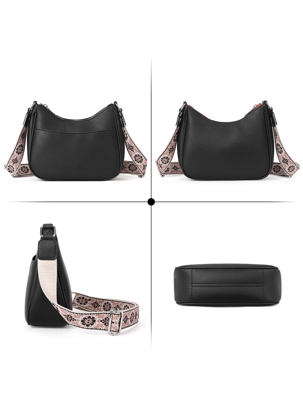 Embroidered Strap Crossbody Shoulder Bag - view 1