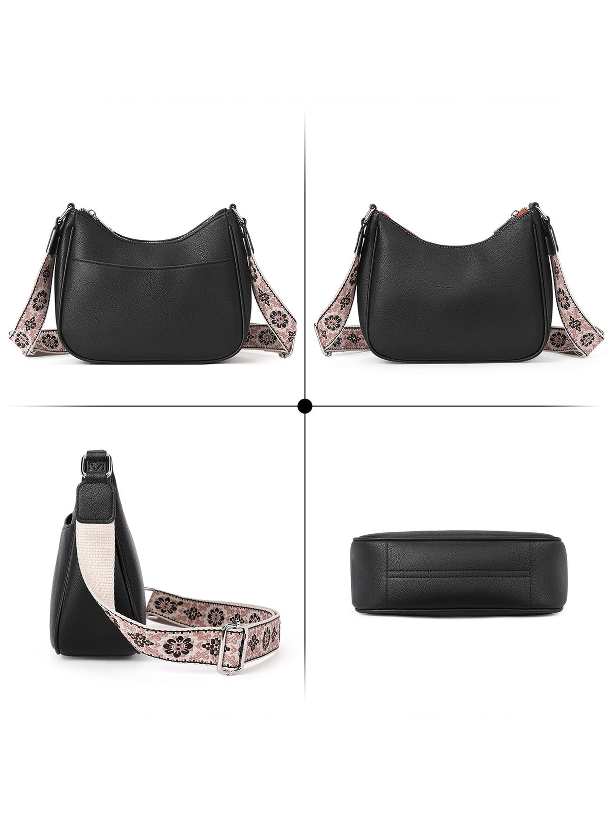 Embroidered Strap Crossbody Shoulder Bag - view 1