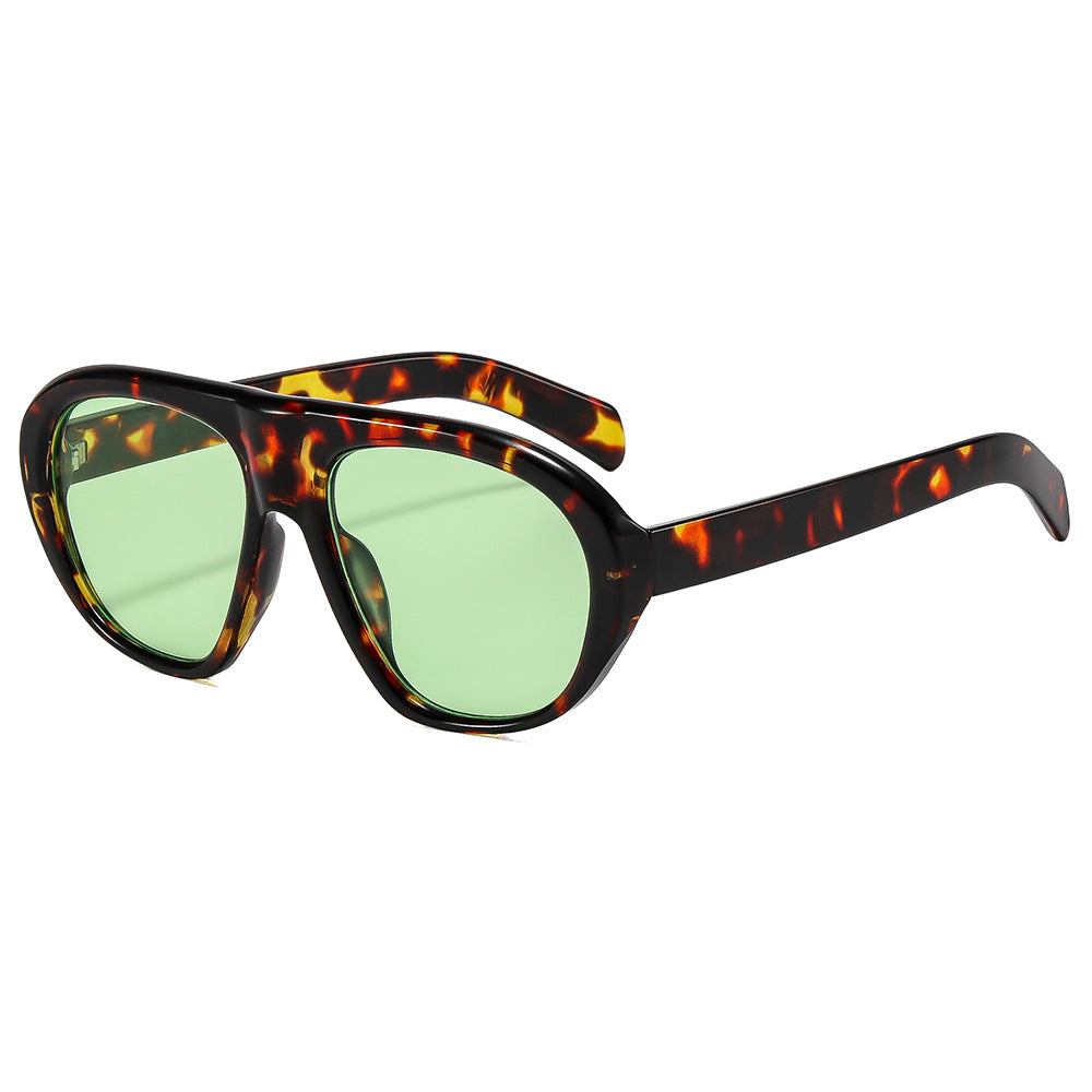Thick Frame Retro Pilot Sunglasses - Decor_G