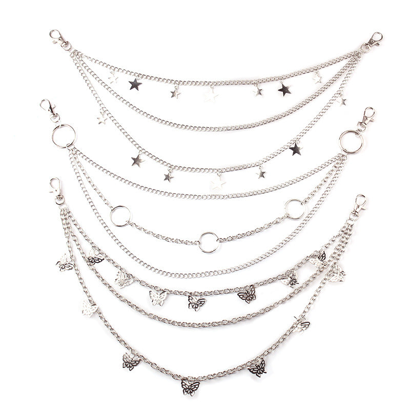 Butterfly Padlock Charm Layered Body Chain