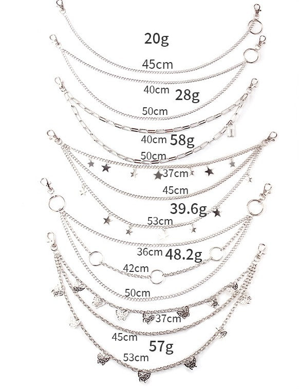 Butterfly Padlock Charm Layered Body Chain - view 1