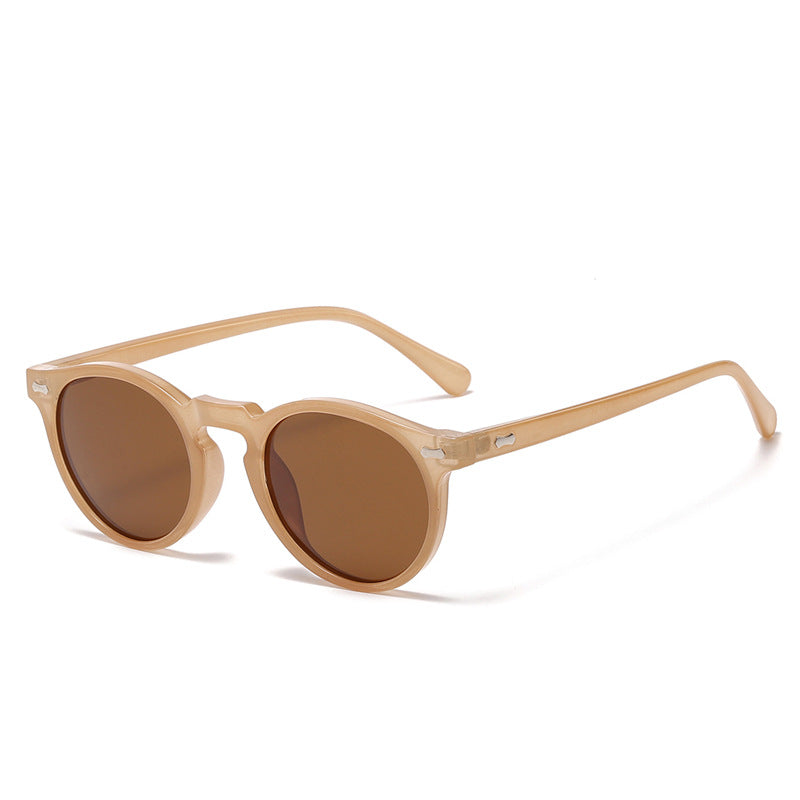 Classic Round Frame Sunglasses With Rivets - Color_02