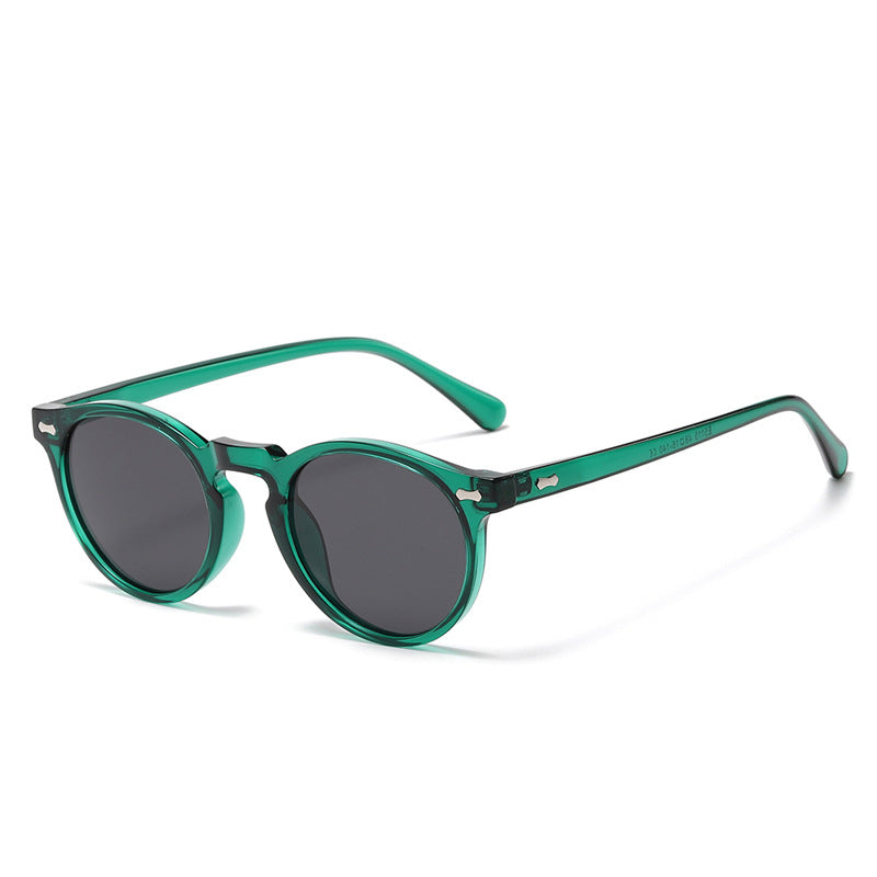 Classic Round Frame Sunglasses With Rivets - Color_03