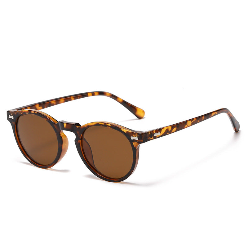 Classic Round Frame Sunglasses With Rivets - Color_04