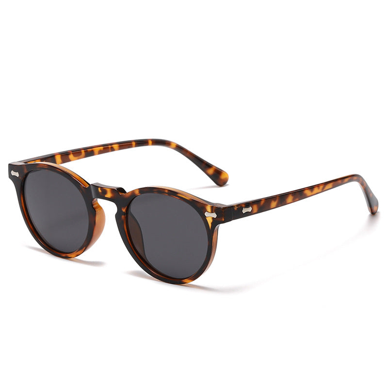 Classic Round Frame Sunglasses With Rivets - Color_06