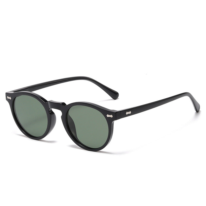 Classic Round Frame Sunglasses With Rivets - Color_07