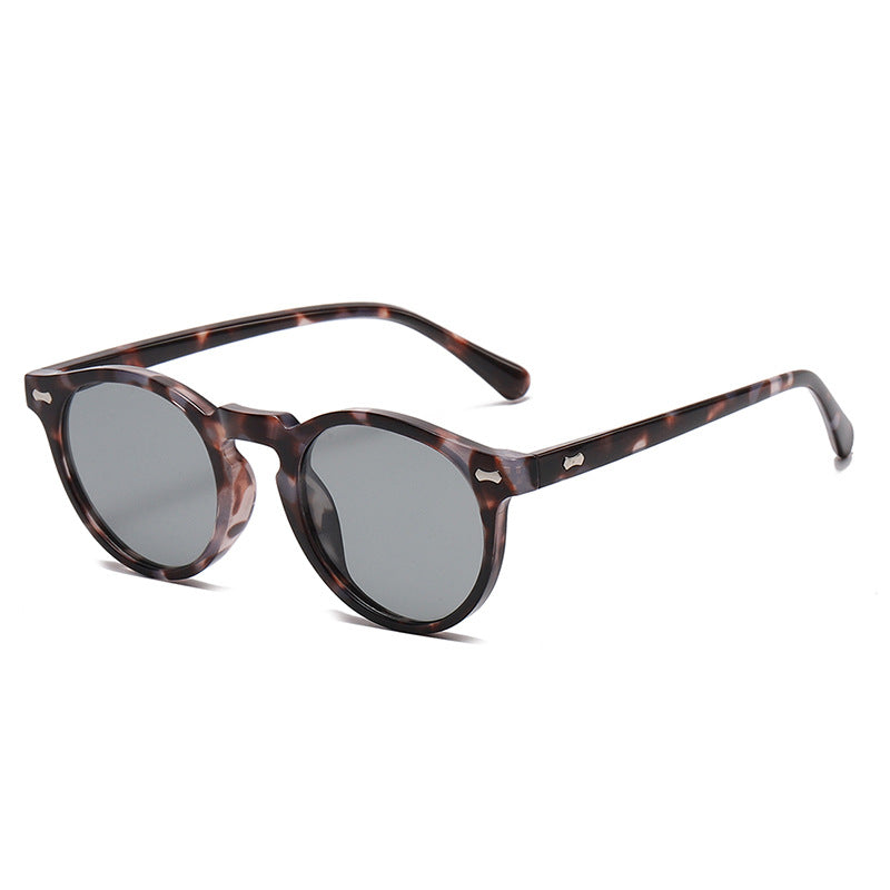 Classic Round Frame Sunglasses With Rivets - Color_11