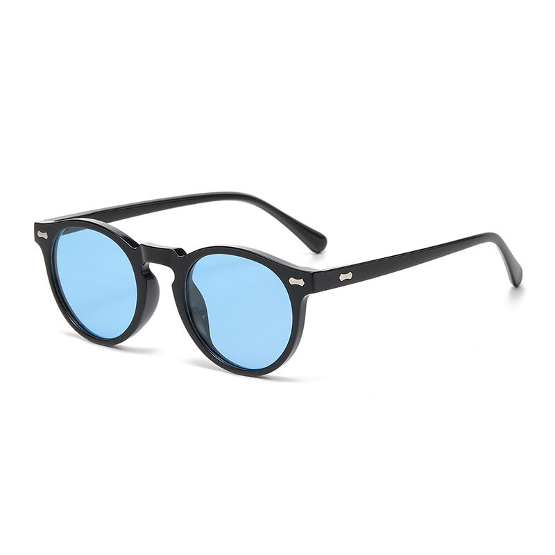 Classic Round Frame Sunglasses With Rivets - Color_24