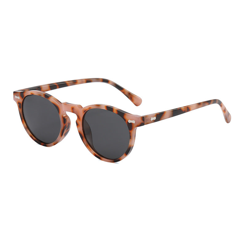 Classic Round Frame Sunglasses With Rivets - Color_26