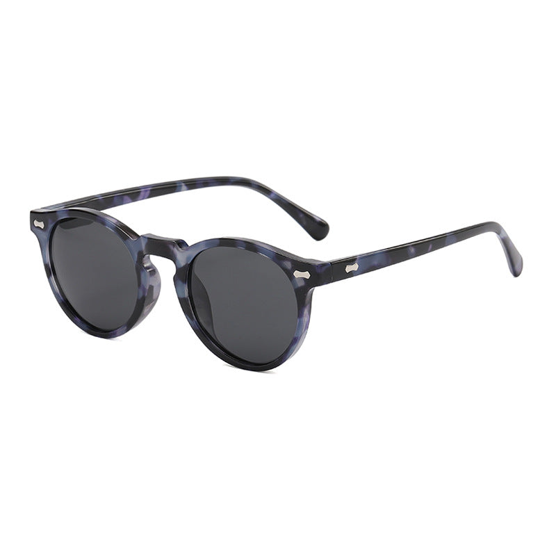 Classic Round Frame Sunglasses With Rivets - Color_27