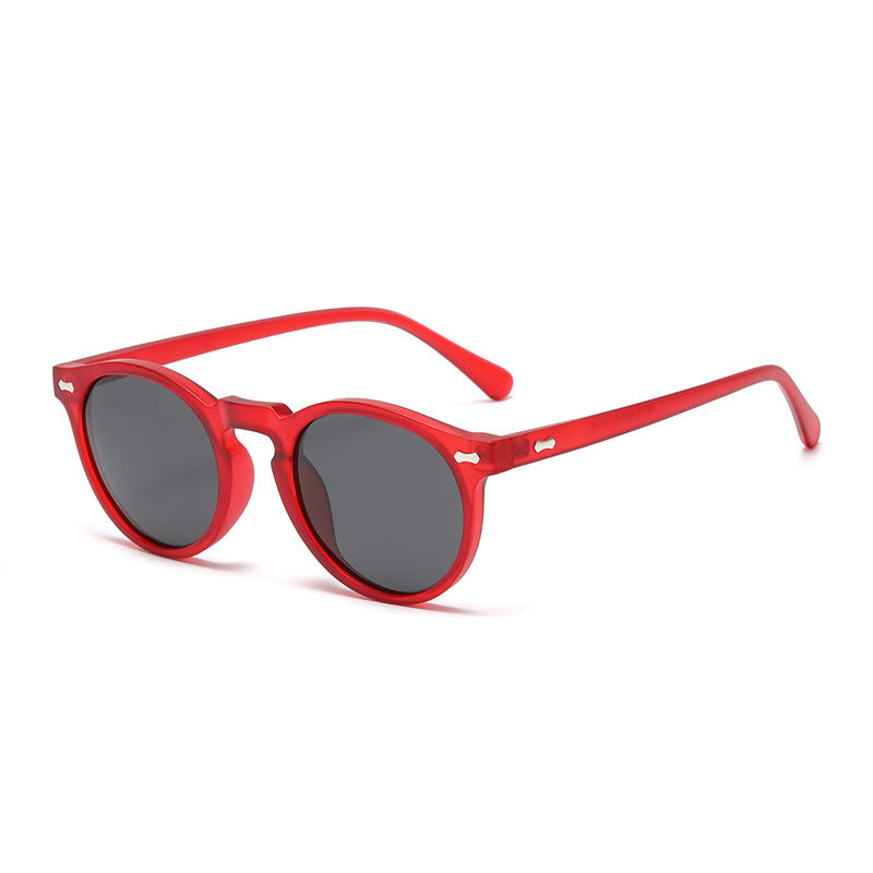 Classic Round Frame Sunglasses With Rivets - Color_29