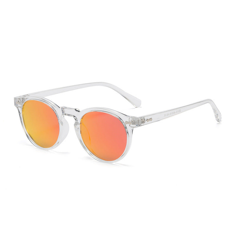 Classic Round Frame Sunglasses With Rivets - Color_30