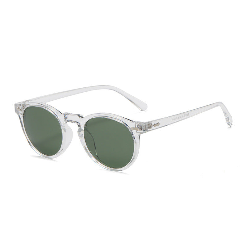 Classic Round Frame Sunglasses With Rivets - Color_31