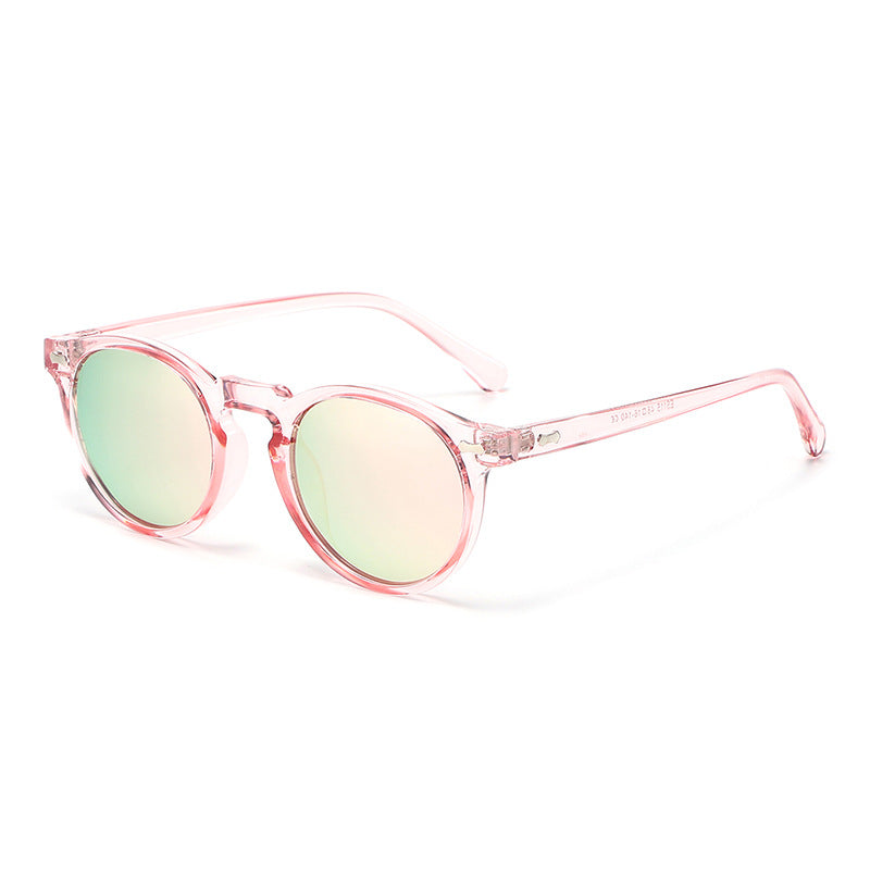 Classic Round Frame Sunglasses With Rivets - Color_33