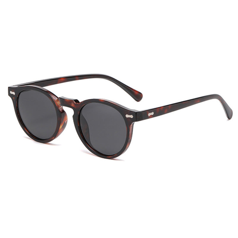 Classic Round Frame Sunglasses With Rivets - Color_41