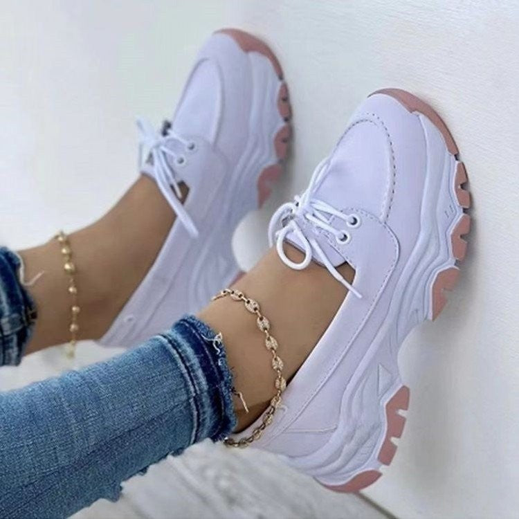 Chunky Platform Lace Up Boat Shoes