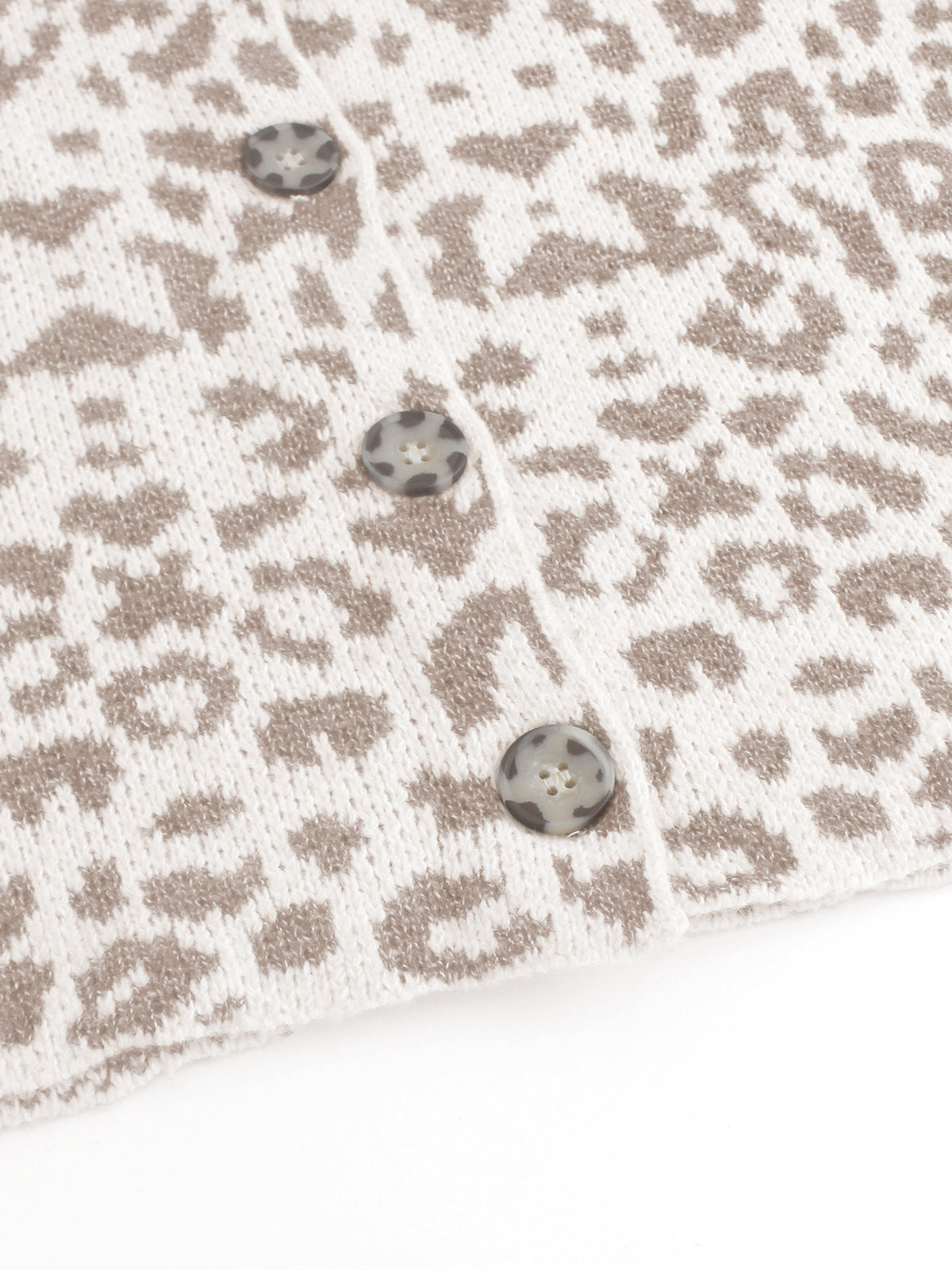 Spotted Animal Print Soft Knit Cardigan - Coffee - 6