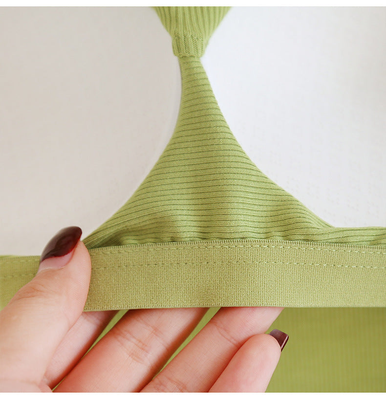 Double Strap Ribbed Tank with Built In Bra - Avocado - 6