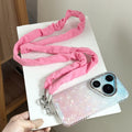 Scrunch Texture Crossbody Phone Lanyard - RoseRed