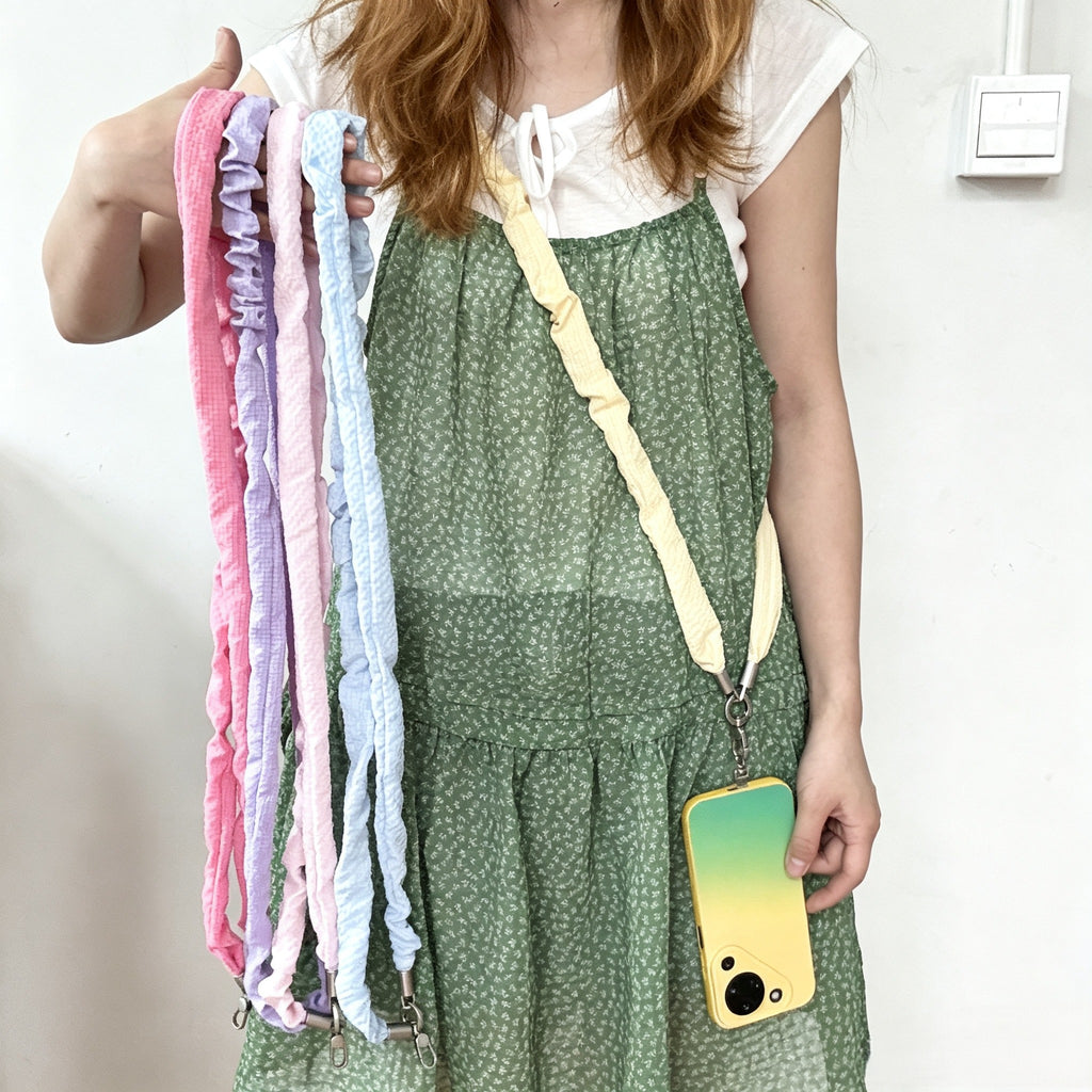 Scrunch Texture Crossbody Phone Lanyard
