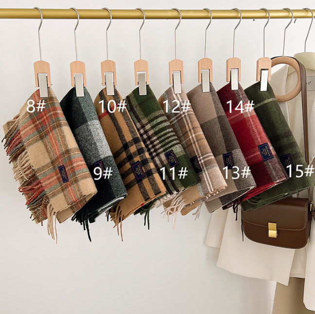 Brushed Check Long Tassel Scarf - view 5
