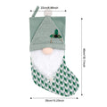 Plush Gnome Christmas Stocking With Knit Hat - Green-1