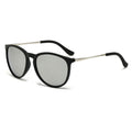 Round Frame Metal Temple Retro Sunglasses - C03
