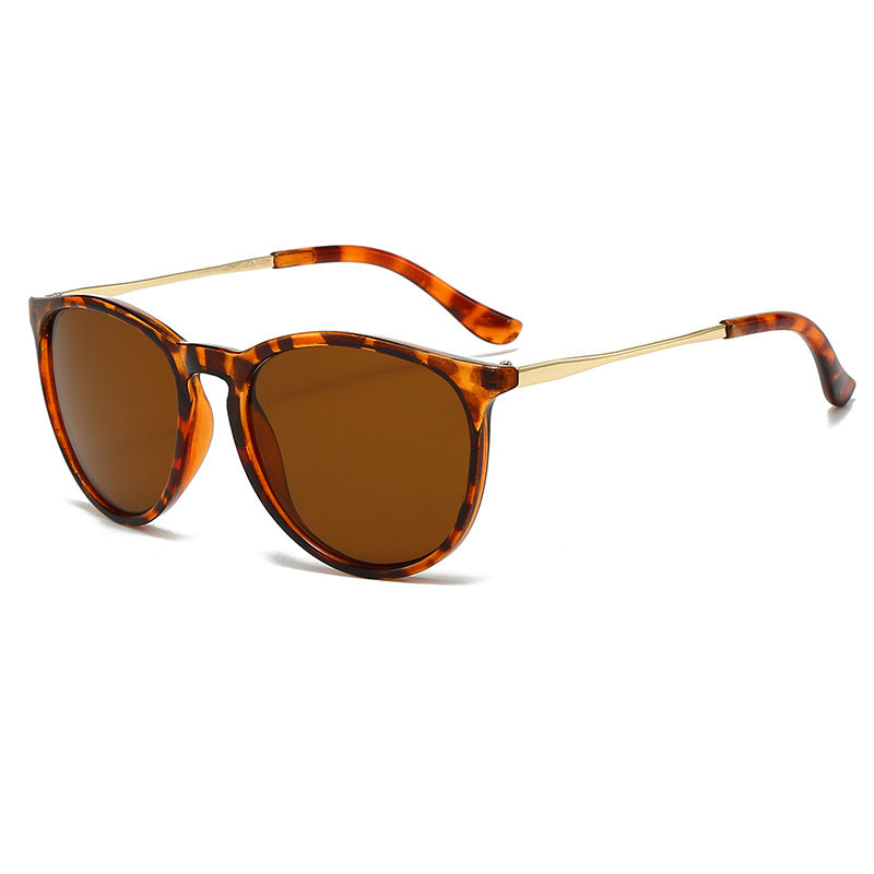 Round Frame Metal Temple Retro Sunglasses - C05