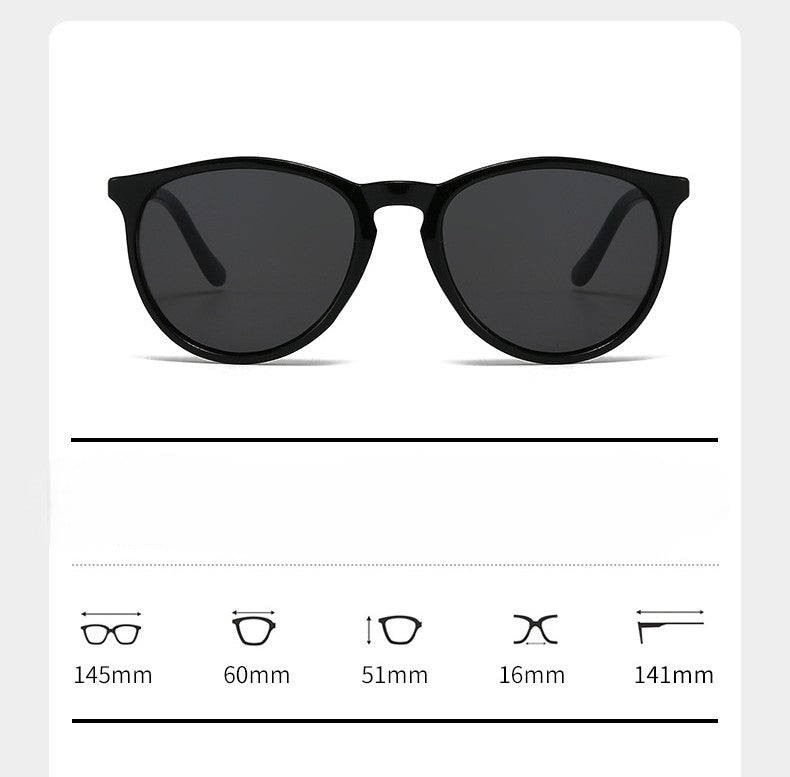 Round Frame Metal Temple Retro Sunglasses - view 2